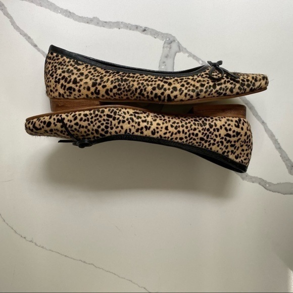 KAANAS Riga Square Toe Ballet Flat in Leopard Pony - Picture 4 of 7